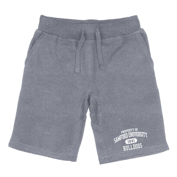 566-375-HGY-04 Men Samford University Bulldogs Property Shorts, Heather Grey - Extra Large -  W Republic