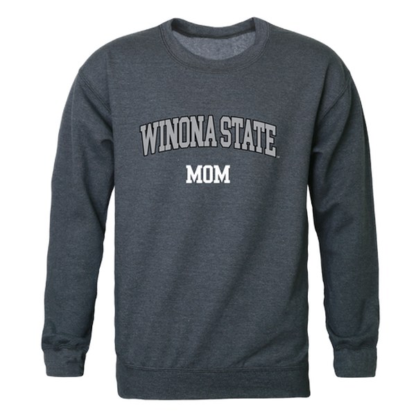 564-408-HCH-02 Women Winona State Warriors Mom Crewneck Fleece, Heather Charcoal - Medium -  W Republic