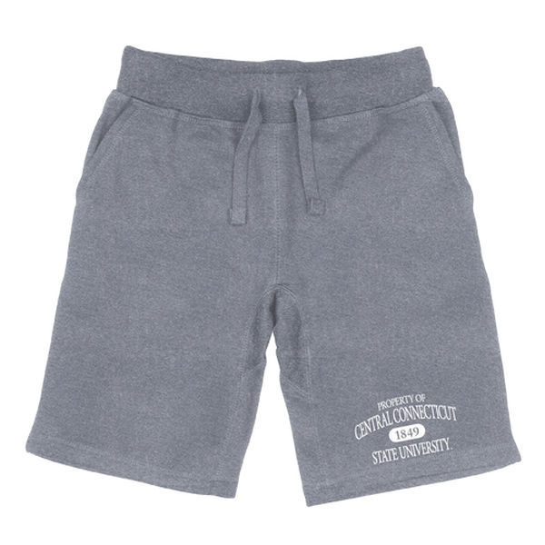 566-113-HGY-01 Men Central Connecticut State University Blue Devils Property Shorts, Heather Grey - Small -  W Republic