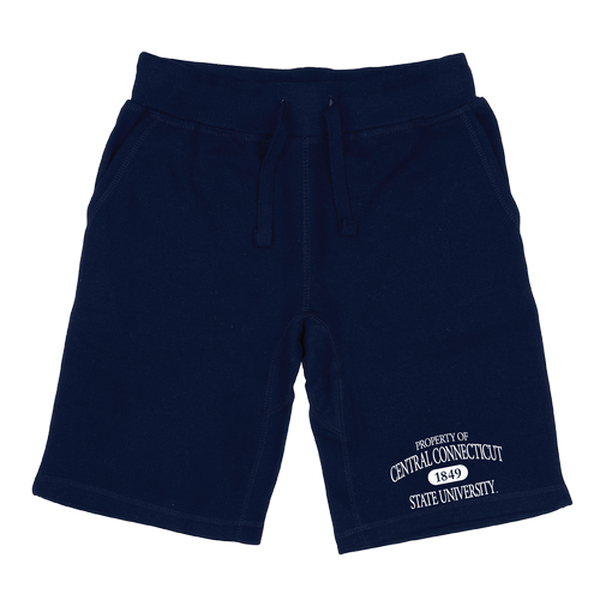 566-113-NVY-01 Men Central Connecticut State University Blue Devils Property Shorts, Navy - Small -  W Republic