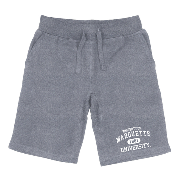 566-130-HGY-01 Men Marquette Golden Eagles Property Shorts, Heather Grey - Small -  W Republic