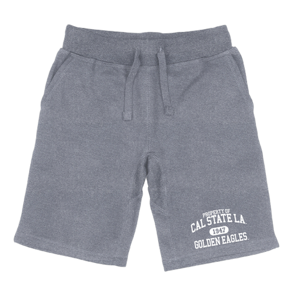 566-202-HGY-01 Men Cal State Los Angeles Golden Eagles Property Shorts, Heather Grey - Small -  W Republic