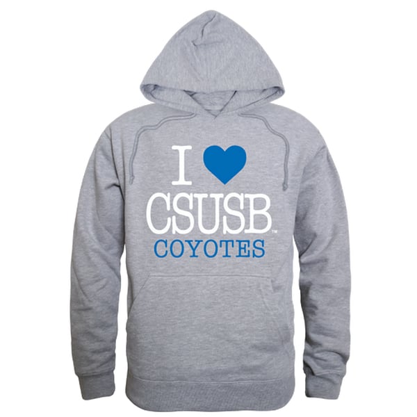 Men Cal State San Bernardino Coyotes I Love Hoodie, Heather Grey - 2XL -  FinalFan, FI4173170