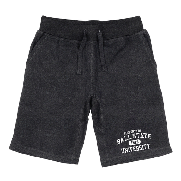 566-264-HCH-01 Men Ball State Cardinals Property Shorts, Heather Charcoal - Small -  W Republic