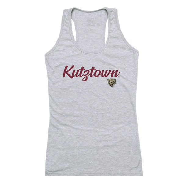 557-321-HGY-05 Women Kutztown Golden Bears Script Tank T-Shirt, Heather Grey - 2XL -  W Republic