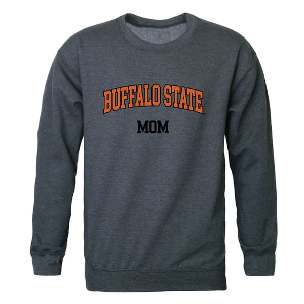 564-107-HCH-02 Women Buffalo State College Bengals Mom Crewneck Fleece, Heather Charcoal - Medium -  W Republic