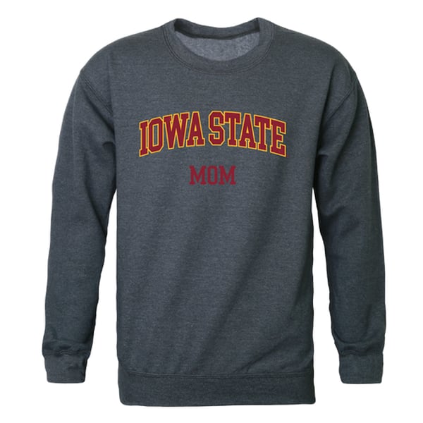 564-125-HCH-02 Women Iowa State Cyclones Mom Crewneck Fleece, Heather Charcoal - Medium -  W Republic