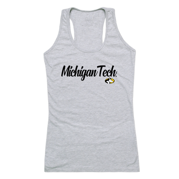 557-341-HGY-05 Women Michigan Tech Script Tank T-Shirt, Heather Grey - 2XL -  W Republic