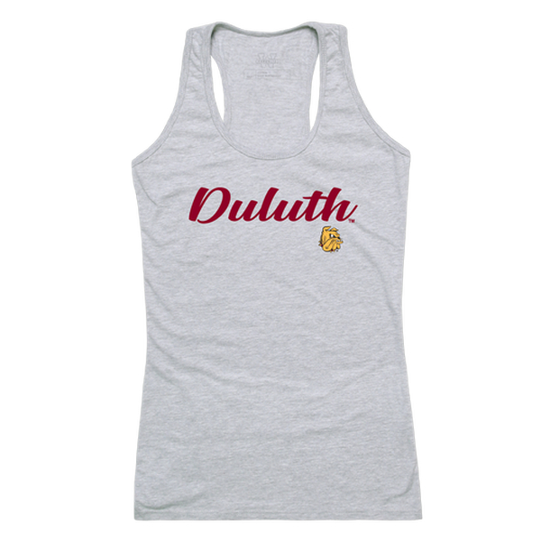 557-344-HGY-05 Women Minnesota Duluth Bulldogs Script Tank T-Shirt, Heather Grey - 2XL -  W Republic