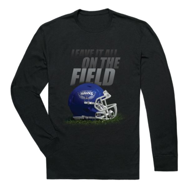 525-652-BLK-01 Hilbert College Hawks Gridiron Long Sleeve T-Shirt, Black - Small -  W Republic