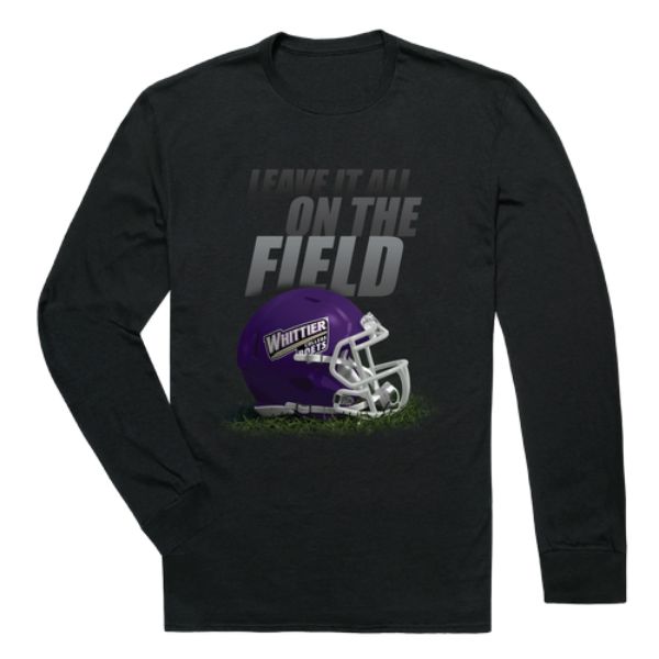 525-487-BLK-01 Whittier College Poets Gridiron Long Sleeve T-Shirt, Black - Small -  W Republic