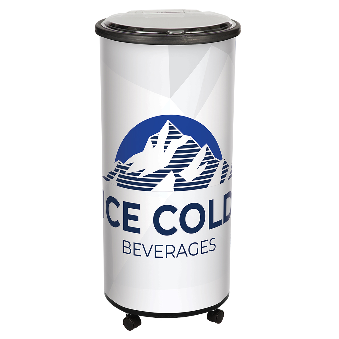 Picture of lowa Rotocast Plastics 3151193 Black Merch III with lid Beverage Chiller - Black