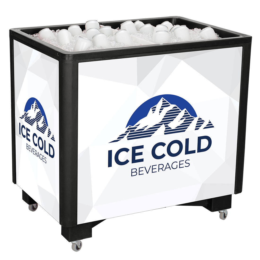 Picture of lowa Rotocast Plastics 3501345 Frost Box Mobile Beverage Cooler - Black