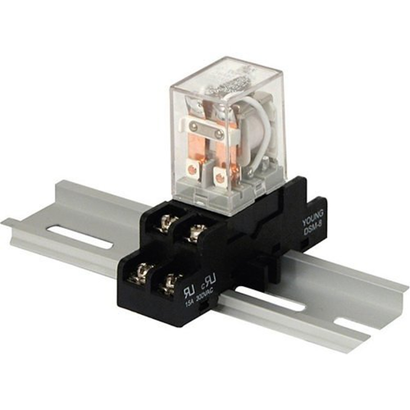ALTRAC120 Relay & Base Module - 115V AC, DPDT Contacts - 10A - 220V AC & 28V DC, DIN Rail Mountable