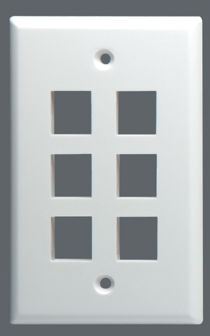 Picture of Data-Comm Electronics DAT20-3006-IV 6 Port - Keystone Wall Plate