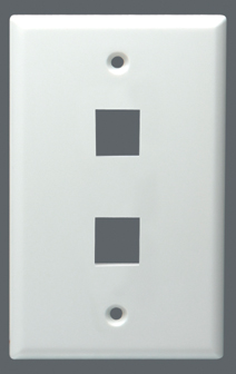 Picture of Data-Comm Electronics DAT20-3002-WH Keystone Wall Plate - 2 Port, White