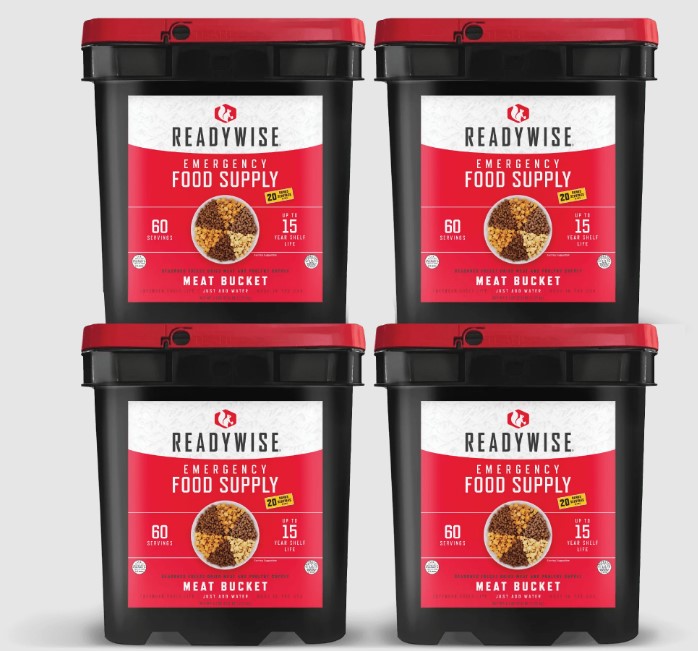 RW40-70240 240 Serving Meat Package with 4 Freeze Dried Meat Buckets -  ReadyWise