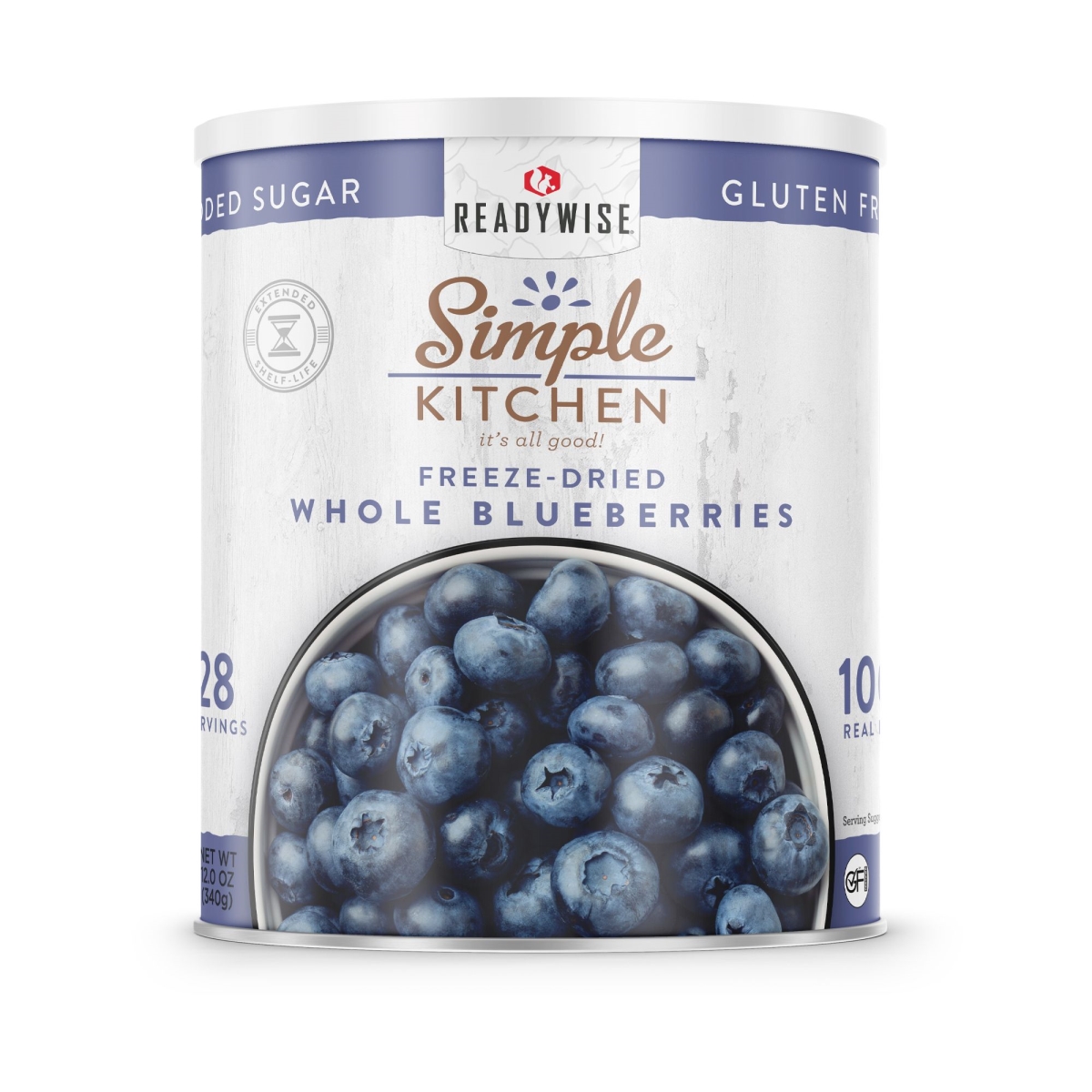 Picture of ReadyWise RWSKCN03-004 6.25 x 6.25 x 7 in. Simple Kitchen Freeze-Dried Whole Blueberries - 28 Serving Can