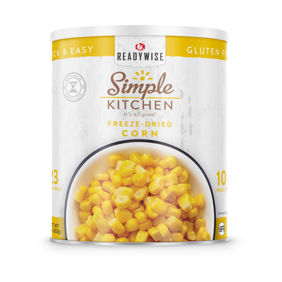 Picture of ReadyWise RWSKCN03-009 6.25 x 6.25 x 7 in. Simple Kitchen Freeze-Dried Corn - 23 Serving Can