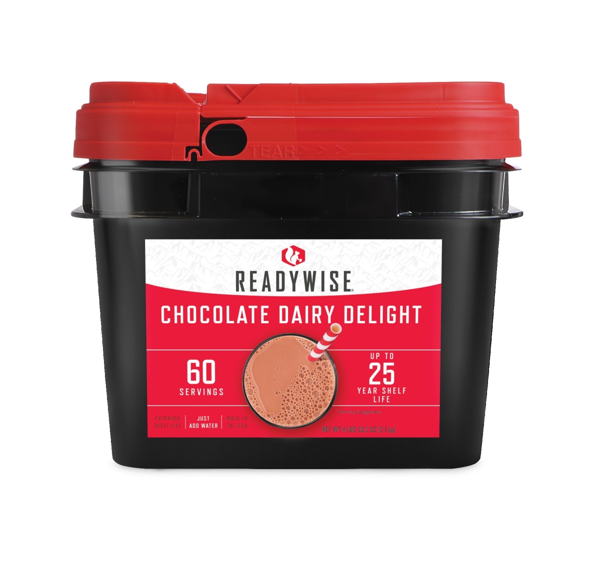 Picture of ReadyWise RWCHMK01-060 9 x 9 x 9 in. 60 Serving Whey Chocolate Milk Bucket