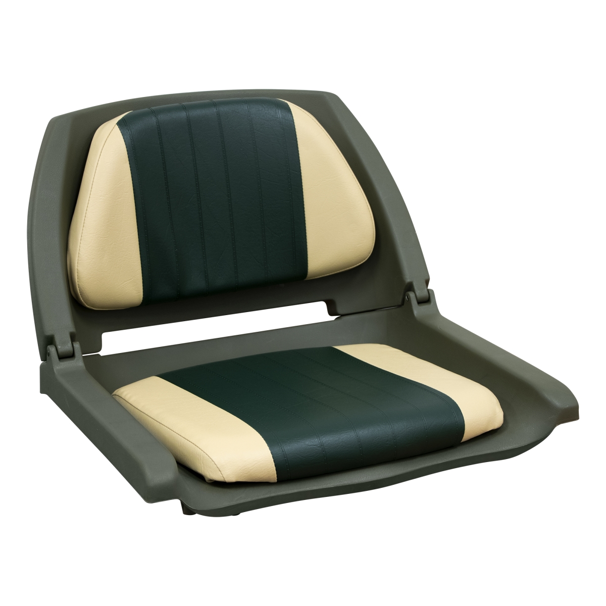 Wise Molded Fold-Down Fishing Seat with Padding in Green/Sand/Green Shell in Green | Camping World