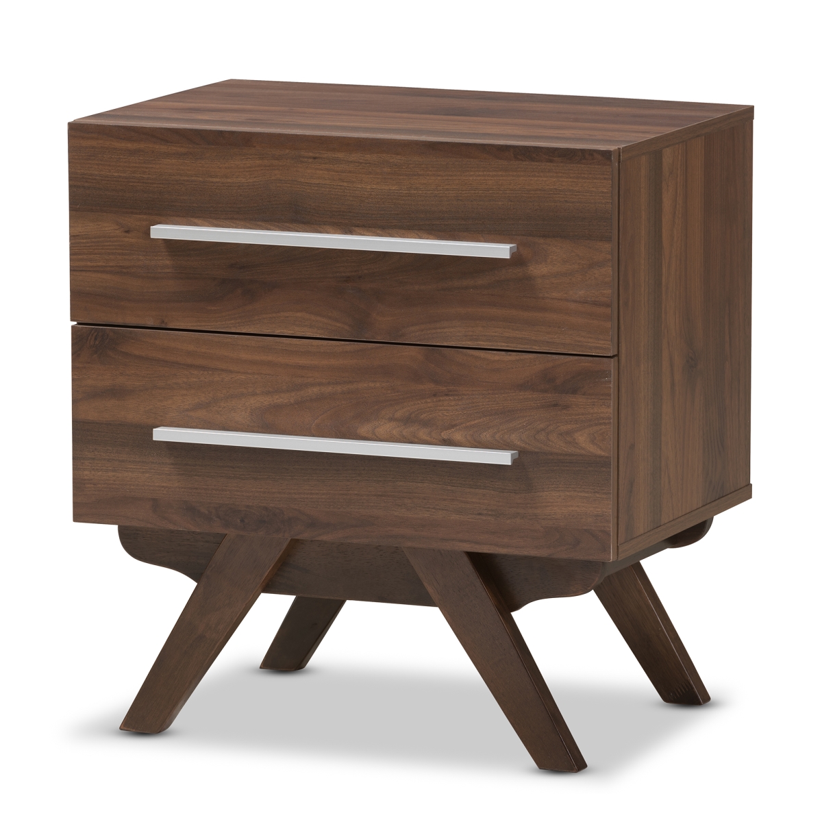 Picture of Baxton Studio ST 4160-01-Brown-NS Auburn Mid - Century Modern Walnut Brown Finished Wood 2 - Drawer Nightstand