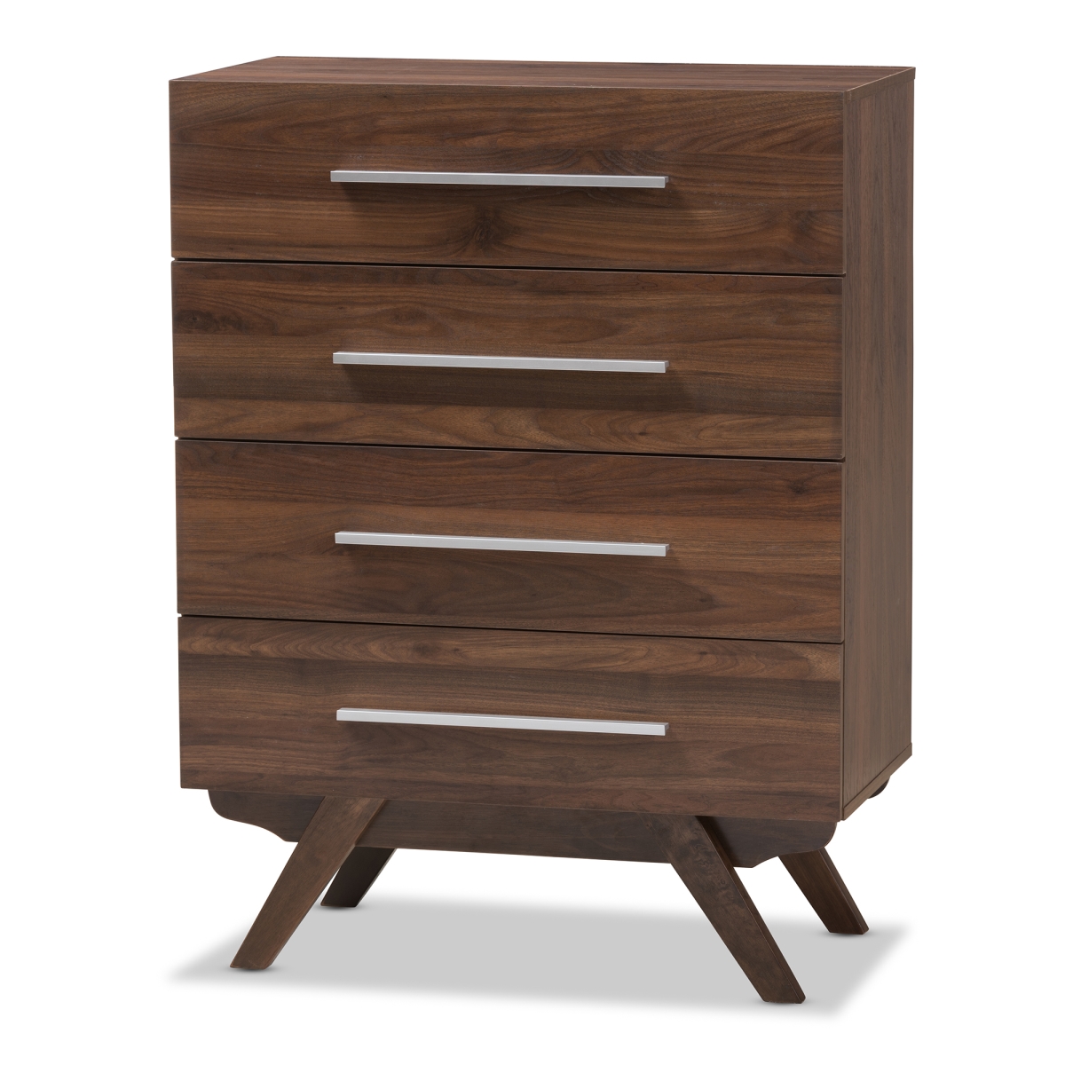 Picture of Baxton Studio DC 8380-01-Brown-Chest Auburn Mid - Century Modern Walnut Brown Finished Wood 4 - Drawer Chest