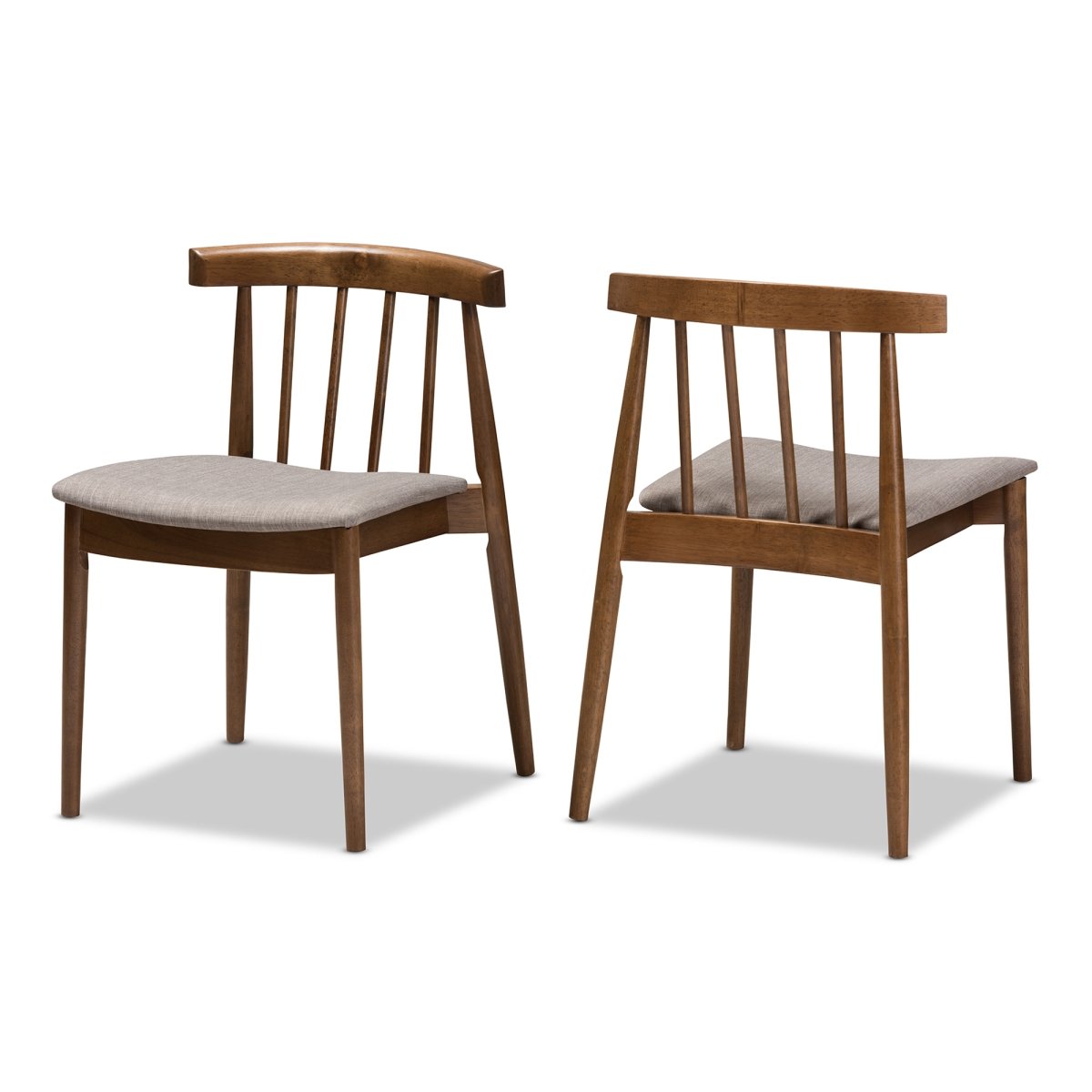 Florence Dining Chair Wyatt Mid - Century Modern Walnut Wood Dining Chair - Set of 2 -  Baxton Studio, 842507125325