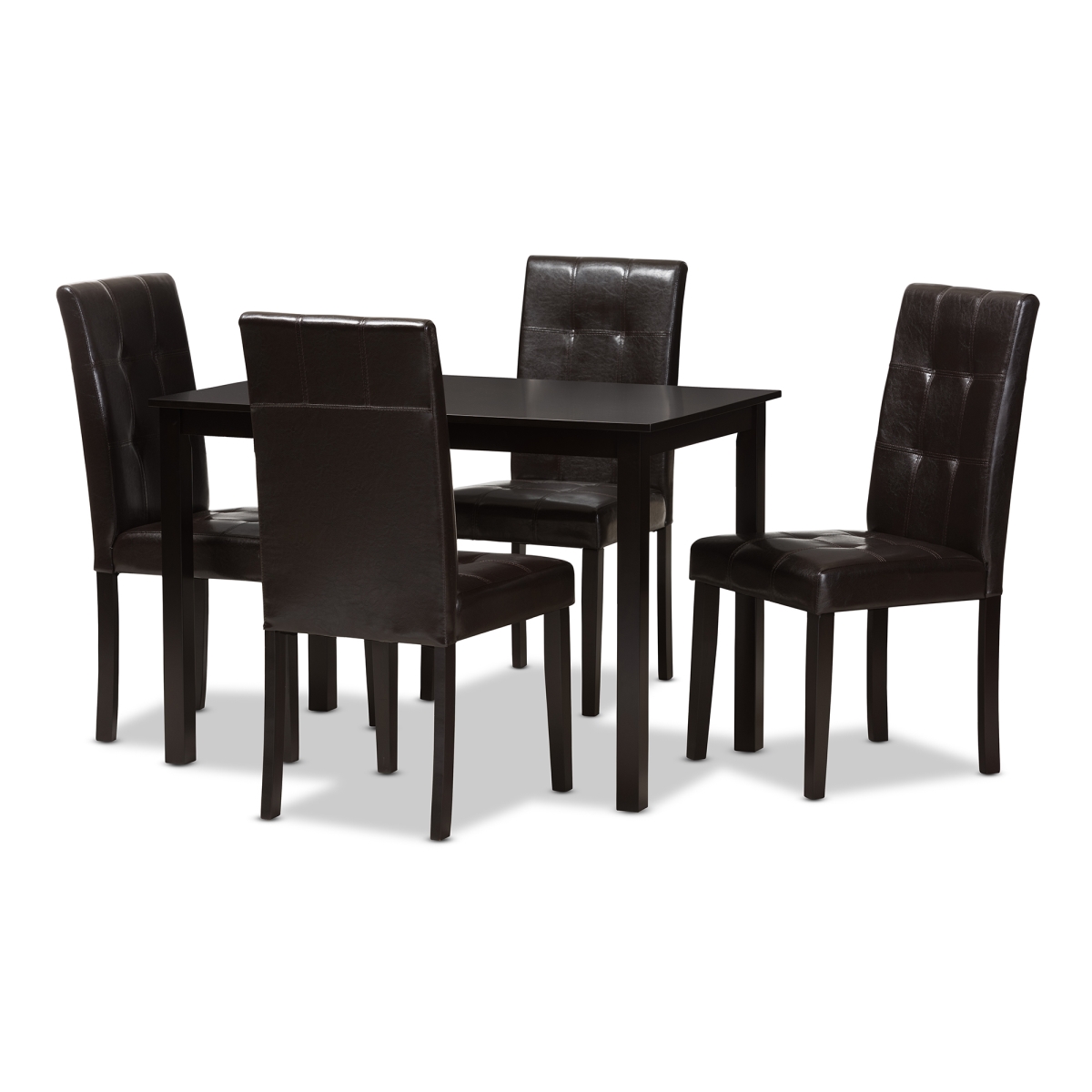 Picture of Baxton Studio RH5991C-Dark Brown Dining Set Avery Modern & Contemporary Dark Brown Faux Leather Upholstered 5 - Piece Dining Set