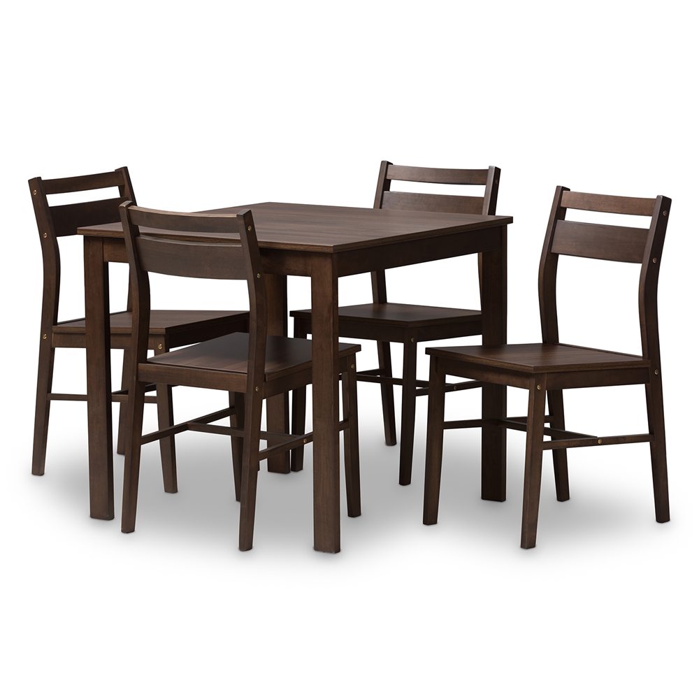 Lovy Dining Set Baxton Studio Lovy Modern & Contemporary Dining Set, Walnut - 5 Piece -  842507120948