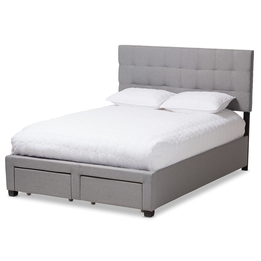 WA8028-Gray-Queen Baxton Studio Tibault Modern & Contemporary Fabric Upholstered Queen Size Storage Bed, Grey -  Made4Mattress, MA2506194