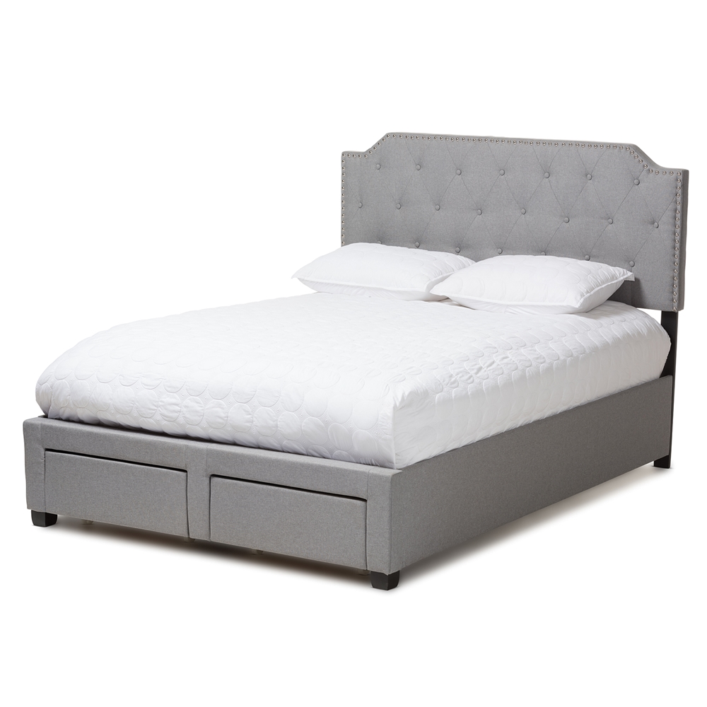 WA8024-Gray-Queen Baxton Studio Aubrianne Modern & Contemporary Fabric Upholstered Queen Storage Bed, Grey -  Wholesale Interiors, 842507126322