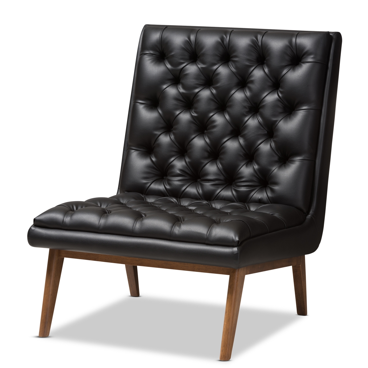 BBT5272-Pine Black-CC Annetha Mid-Century Modern Lounge Chair, Black