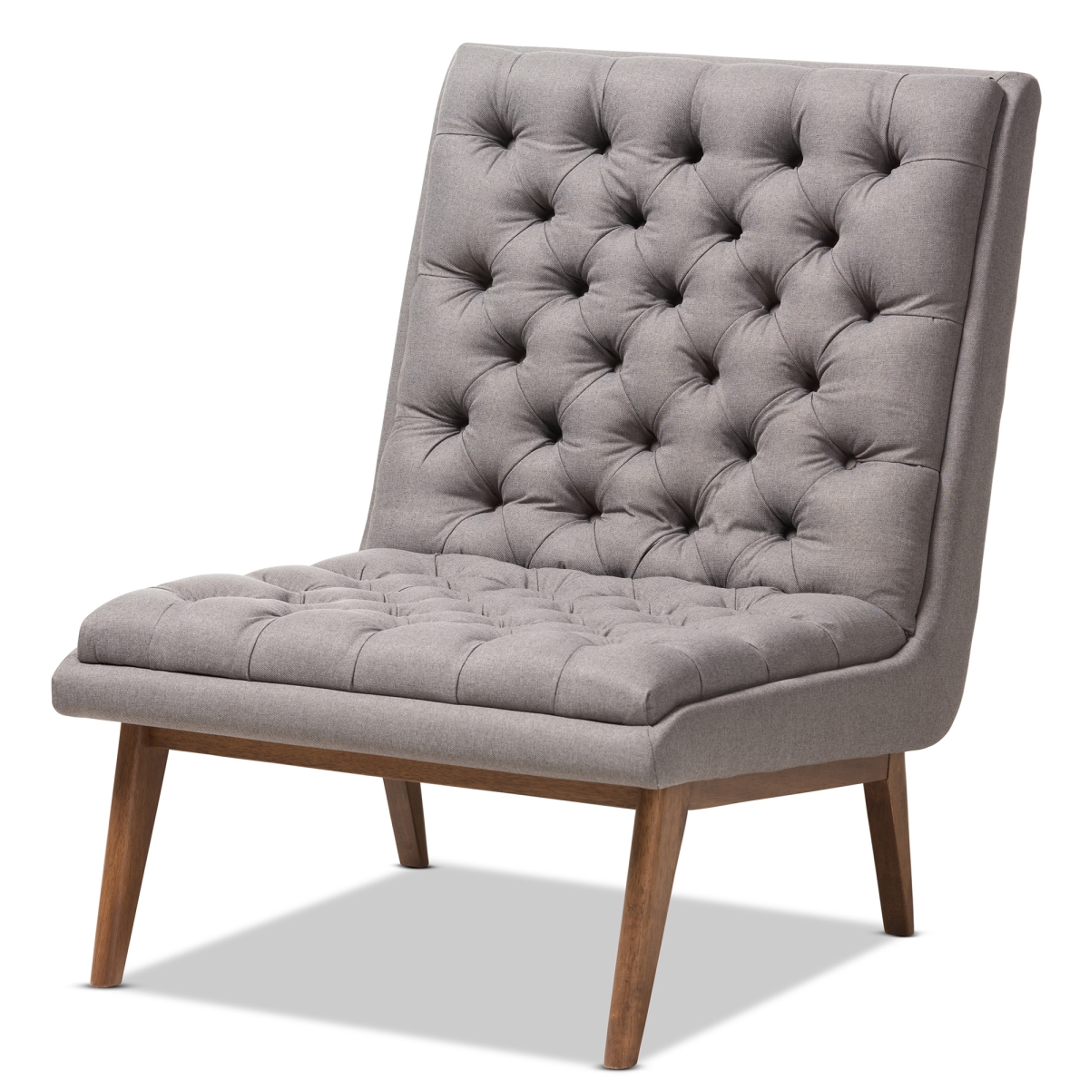 Picture of Baxton Studio BBT5272-Grey-CC-XD45 Annetha Mid-Century Modern Lounge Chair&#44; Grey