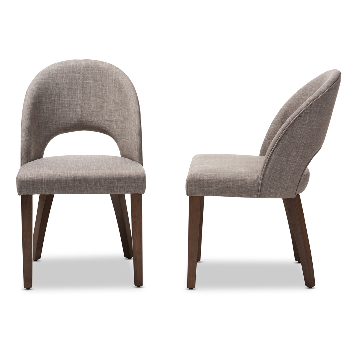 Wesley-Light Grey-DC Wesley Mid-Century Modern Dining Chair, Light Grey - 2 Piece set -  Baxton Studio, 842507123277