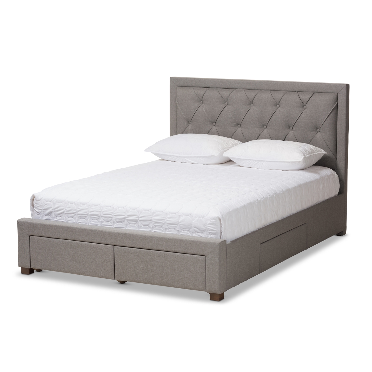 CF8622-D-Light Grey-King Aurelie Modern & Contemporary Storage King Size Platform Bed, Light Grey