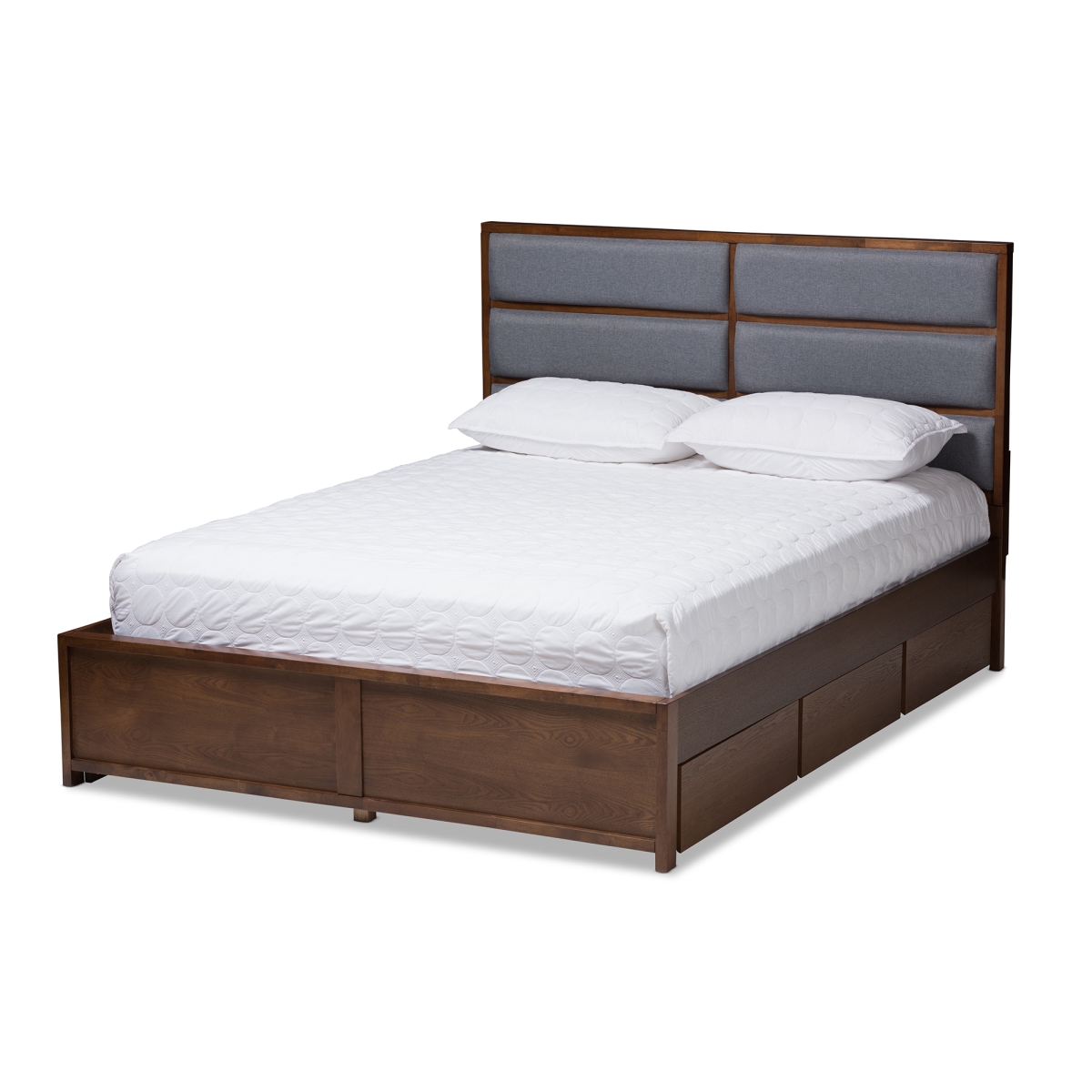 MG4810-Dark Grey-Walnut-King Macey Modern & Contemporary Dark Grey Fabric Upholstered Walnut Finished King Size Storage Platform Bed -  Baxton Studio, 842507135690