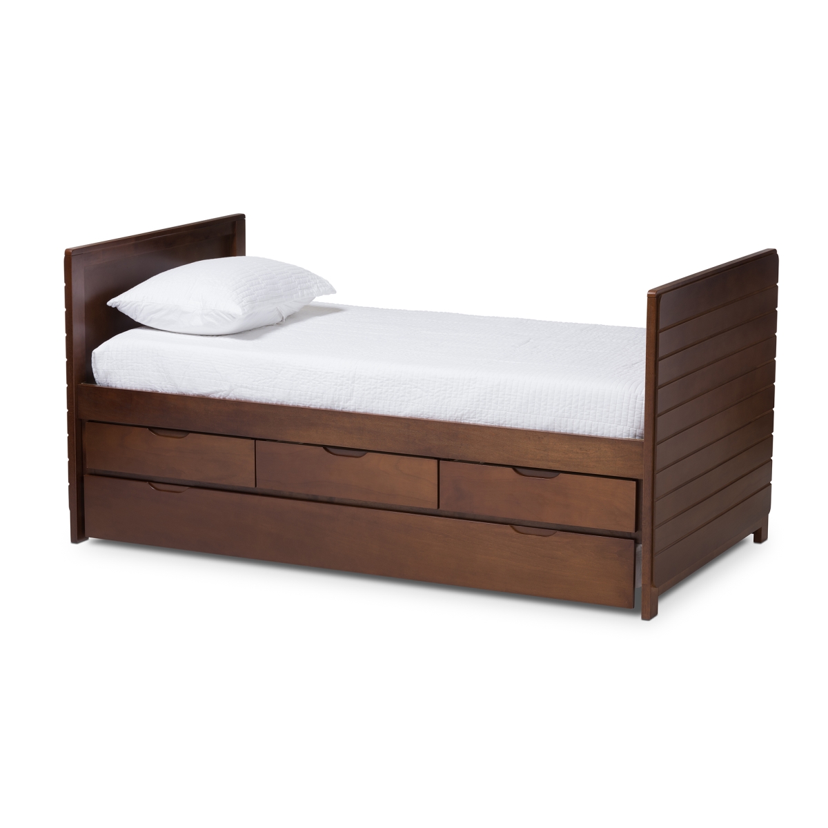 MG8006-Walnut-Twin Linna Modern & Contemporary Walnut Brown-Finished Daybed with Trundle -  Baxton Studio, 842507135980