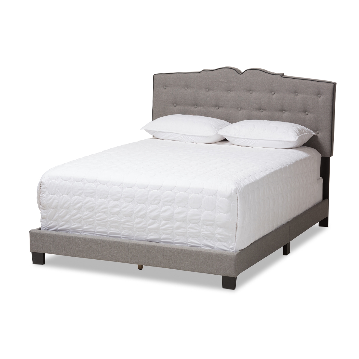 CF8747-P-Light Grey-Queen Vivienne Modern & Contemporary Light Grey Fabric Upholstered Queen Size Bed