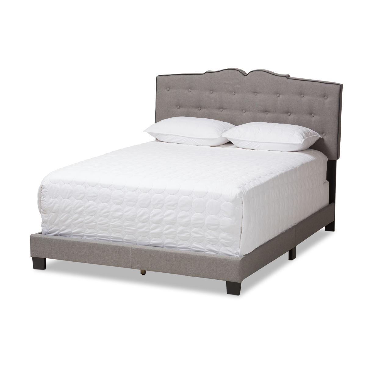 Picture of Baxton Studio CF8747-P-Light Grey-King Vivienne Modern & Contemporary Light Grey Fabric Upholstered King Size Bed