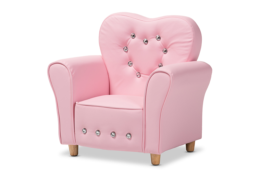 Picture of Baxton Studio LD2185-Pink-CC Mabel Modern & Contemporary Pink Faux Leather Kids Armchair - 21.7 x 22 x 15 in.