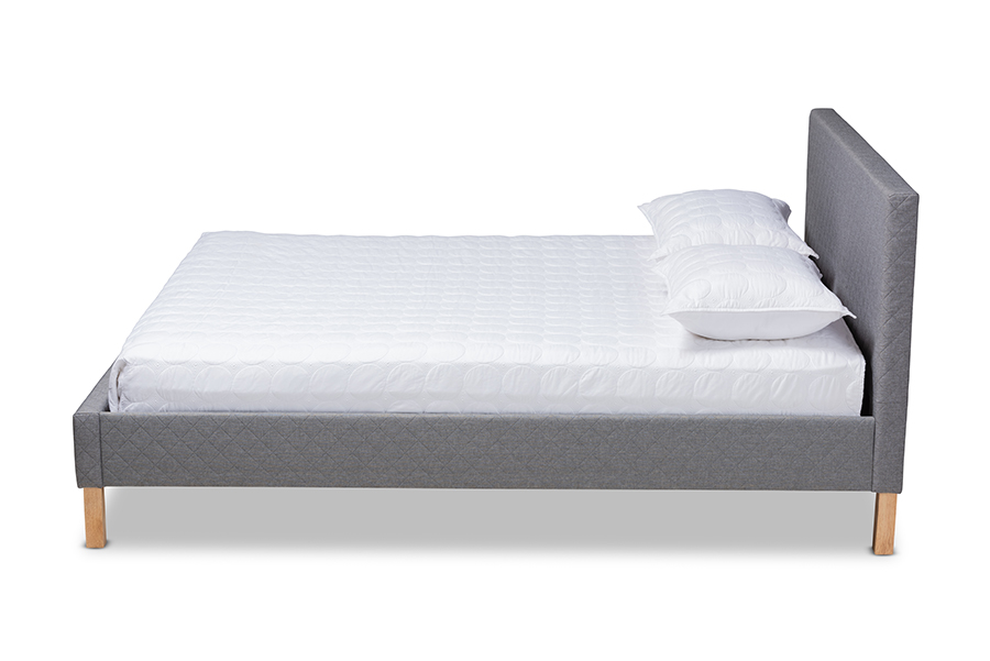 CF9014-Grey-King Aneta Modern & Contemporary Grey Fabric Upholstered Platform Bed - King Size