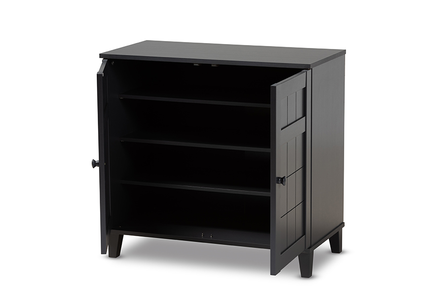 Picture of Baxton Studio FP-1201-Dark Grey Glidden Modern & Contemporary Dark Grey Finished 4-Shelf Wood Shoe Storage Cabinet