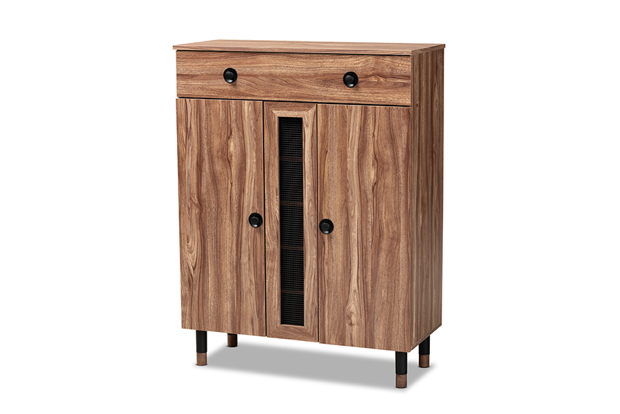 Picture of Baxton Studio FP-1805-5010 Valina Modern & Contemporary 2-Door Wood Entryway Shoe Storage Cabinet with Drawer
