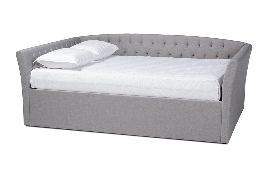 Picture of Baxton Studio CF9044-B-Light Grey-Daybed-F Delora Modern & Contemporary Light Grey Fabric Upholstered Daybed - Full Size