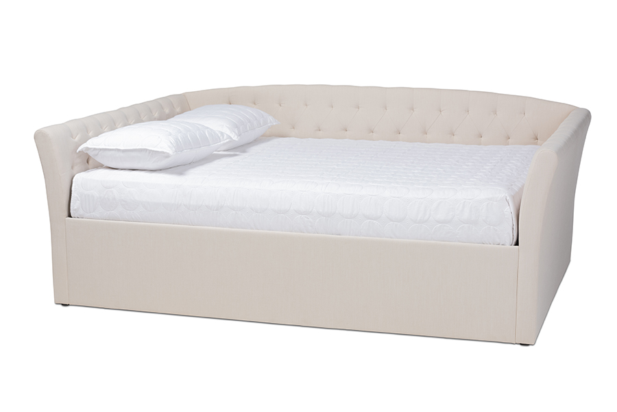 Picture of Baxton Studio CF9044-B-Beige-Daybed-Q Delora Modern & Contemporary Beige Fabric Upholstered Daybed - Queen Size