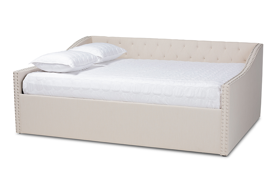 Picture of Baxton Studio CF9046-B-Beige-Daybed-F Haylie Modern & Contemporary Beige Fabric Upholstered Daybed - Full Size