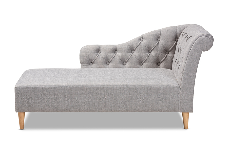 CFCL1-Grey-Oak-KD Chaise Emeline Modern & Contemporary Grey Fabric Upholstered Oak Finished Chaise Lounge