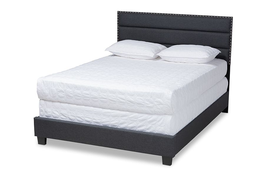 Picture of Baxton Studio CF9084C-Charcoal-Full Ansa Modern & Contemporary Dark Grey Fabric Upholstered Bed - Full Size