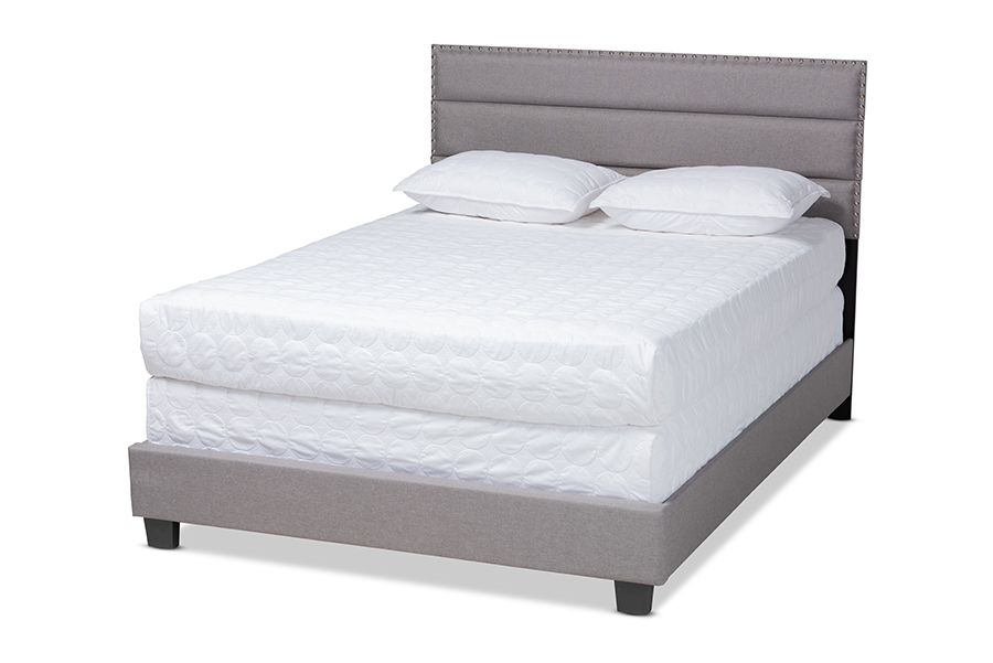 CF9084C Ansa Modern Grey Upholstered Bed - Full Size - Stylish Design